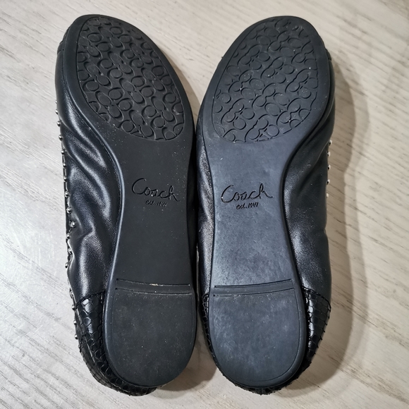 Coach Delia Studded Leather Ballet Flats - Picture 10 of 16